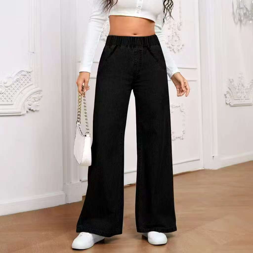 Wide Leg Jeans Straight Fashion Casual Straight Pants Women's Comfortable Street Style Trousers - sidwish