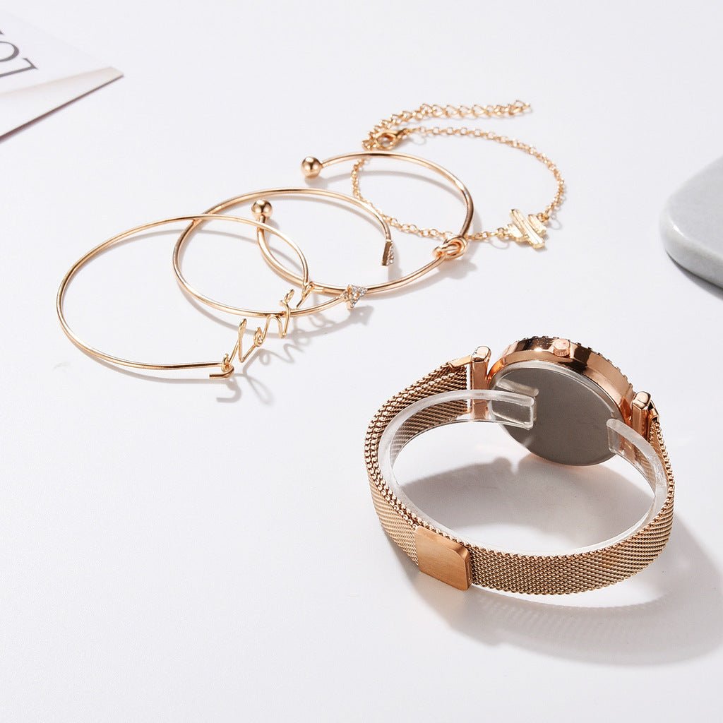 Women Watches Starry Sky Magnet Buckle Fashion Bracelet Wristwatch Roman Numeral Simple Clock Gift - sidwish