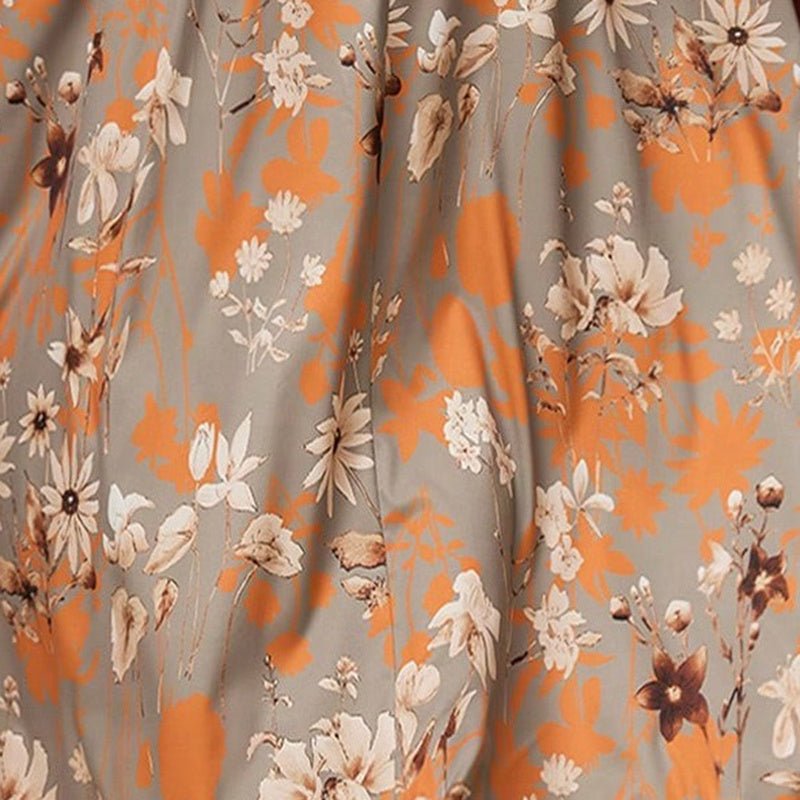 Women's Elegant Plus Size Floral Print Maxi Dress - Middle Eastern Bohemian Style Embroidery Long Dress - sidwish