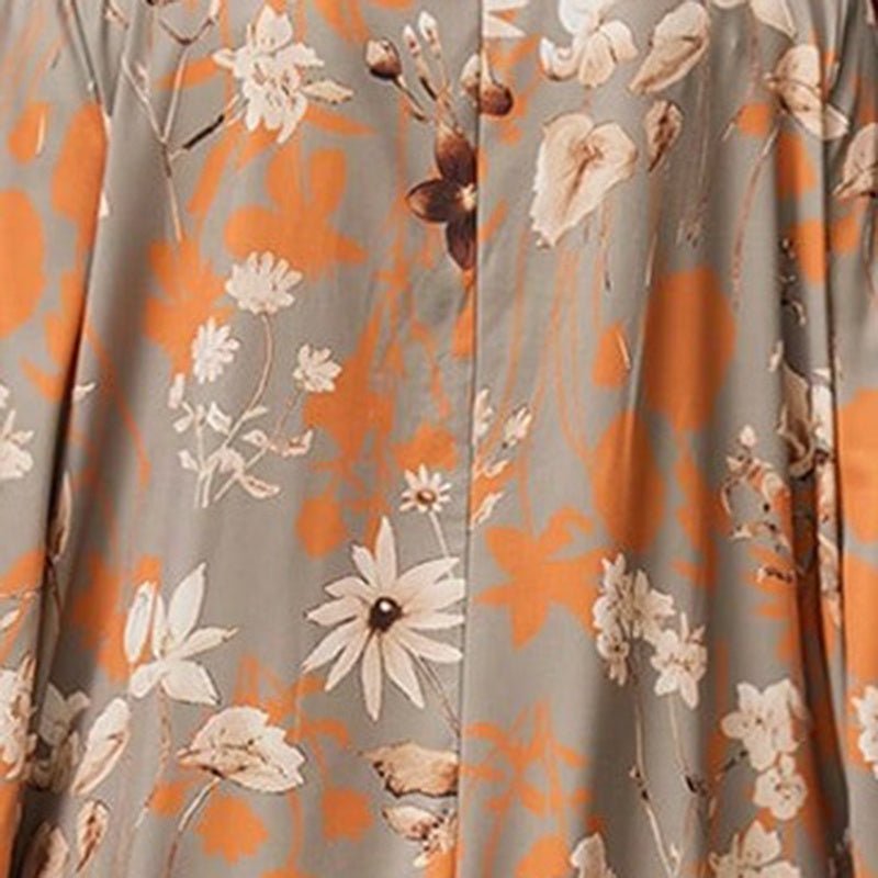 Women's Elegant Plus Size Floral Print Maxi Dress - Middle Eastern Bohemian Style Embroidery Long Dress - sidwish