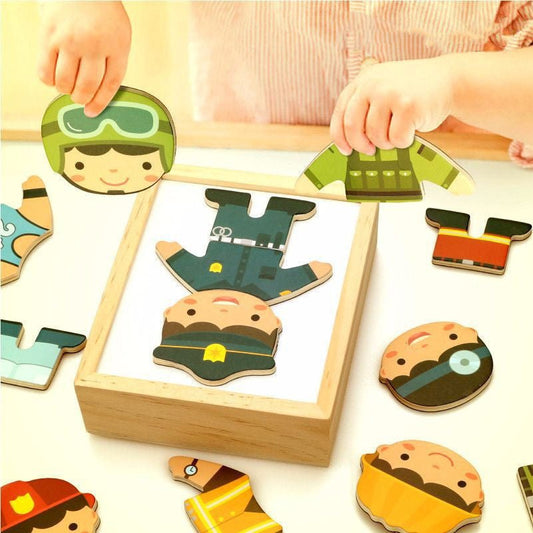 Wooden Children's Puzzle Dress Up Puzzle - sidwish