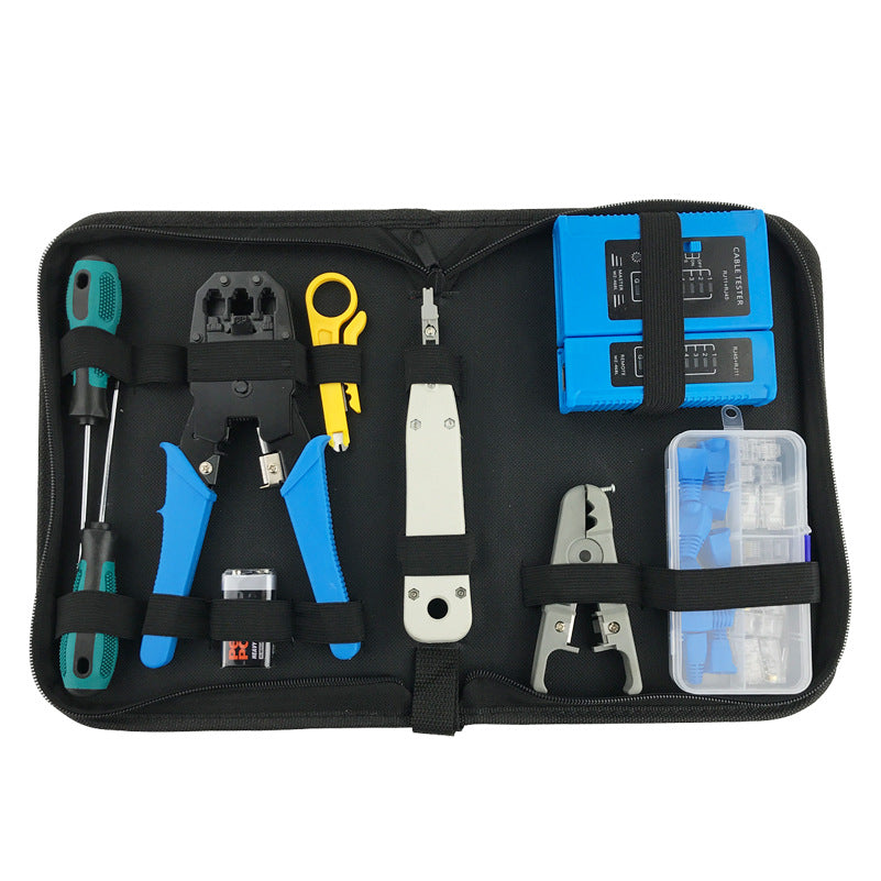 Tool Kit Network Cable Production Test Network Maintenance Combination Tool Kit Crystal Head Crimping Pliers - Sidwish