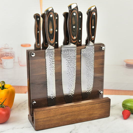 New Double-sided Acrylic Magnetic Knife Holder Kitchen Multifunctional Solid Wood Magnetic Knife Holder Knife Rack - Sidwish