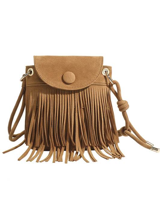 New ethnic style all-match niche tassel bag shoulder retro messenger bag - Sidwish