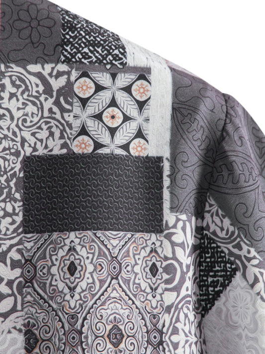 Men's vintage paisley print short sleeve shirt - Sidwish