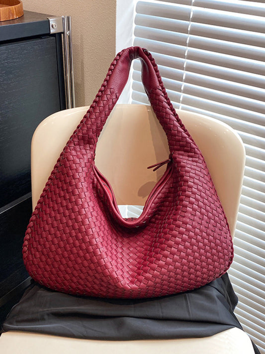 French high-end woven bag, versatile shoulder armpit bag, niche texture portable commuter bag - Sidwish